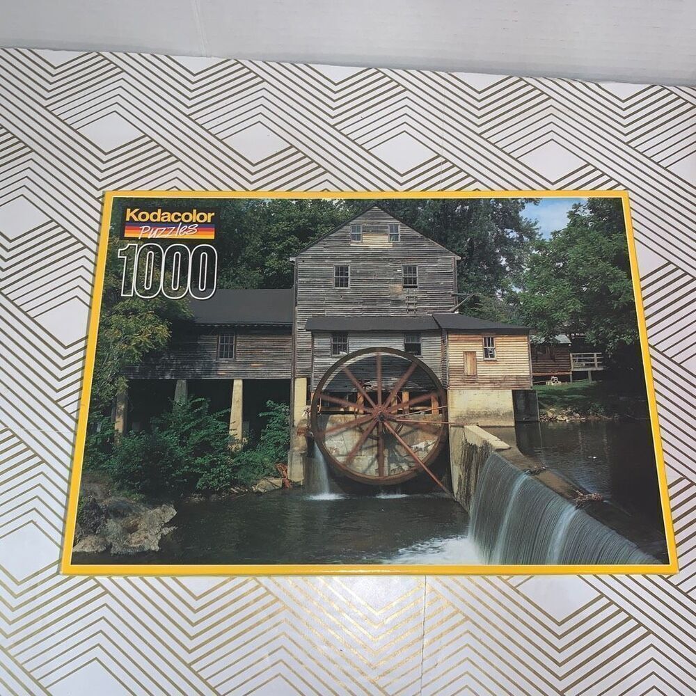 Vintage 1997 Roseart Old Mill at‎ Pigeon Forge TN 1000 Pc Jigsaw Puzzle New